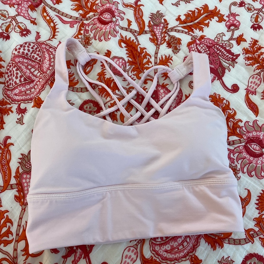 light pink lululemon free to be wild sports bra